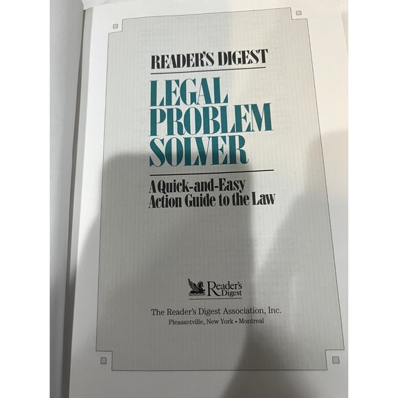 Legal Problem Solver : A Quick-&-Easy Action Guide to the Law by Reader's Digest - Picture 2 of 2